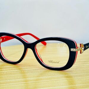 Lunettes de vue Chopard élégantes noir & rouge avec strass