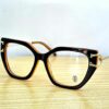 Lunettes de vue femme élégantes noir & marron avec logo Cartier – Neuf avec verres transparents