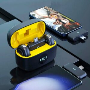 Micro Sans Fil 2-en-1 Type-C - Micro Cravate Pro avec Boîtier Chargeur LED